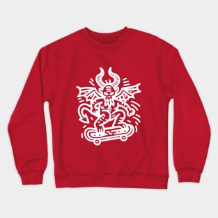 White Devil on a Skateboard Crewneck Sweatshirt